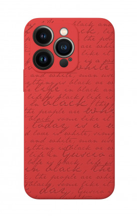 Cover Rubber Apple iPhone 13 PRO RED  - Scritte in bianco e nero