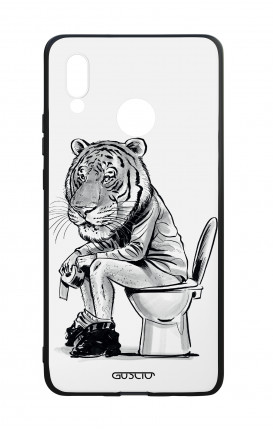 Huawei P20Lite WHT Two-Component Cover - Tiger on WC