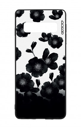 Cover Bicomponente Samsung S10e - Fiori neri sfumati