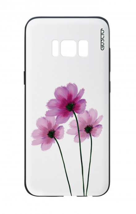 Samsung S8 White Two-Component Cover - Flowers on white