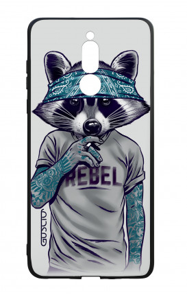 Huawei Mate10Lite WHT Two-Component Cover - Raccoon with bandana