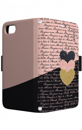 Cover STAND VStyle EARS Apple iph6/6s - Scritte e Cuori rosa nero