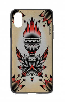 Apple iPhone XR Two-Component Cover - Old School Tattoo Flame