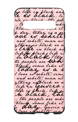 Cover Skin Feeling Samsung S10 PINK - Scritte in bianco e nero