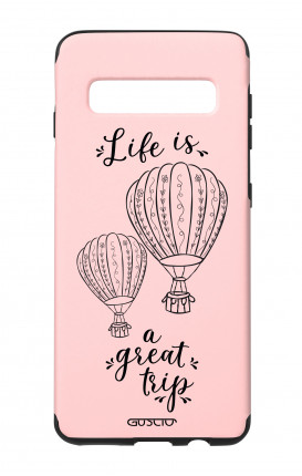 Case Skin Feeling Samsung S10 PNK - Life is a great trip