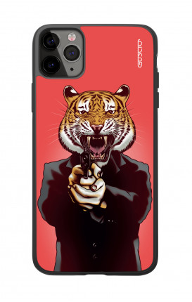 Apple iPhone 11 PRO Two-Component Cover - Tiger with Gun