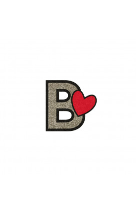 Sticker Initial Ecopelle CUORE - Initials_B