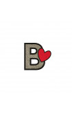 Sticker Initial PU leather HEART - Initials_B