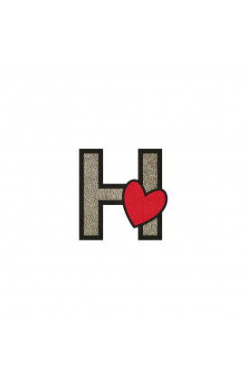 Sticker Initial Ecopelle CUORE - Initials_H