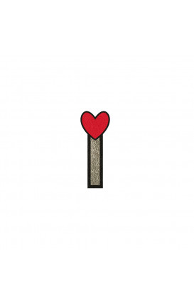 Sticker Initial PU leather HEART - Initials_I