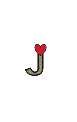 Sticker Initial Ecopelle CUORE - Initials_J