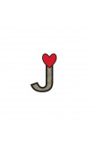 Sticker Initial Ecopelle CUORE - Initials_J
