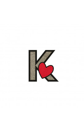 Sticker Initial Ecopelle CUORE - Initials_K