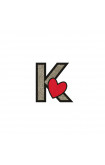 Sticker Initial PU leather HEART - Initials_K