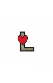 Sticker Initial PU leather HEART - Initials_L