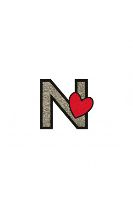 Sticker Initial Ecopelle CUORE - Initials_N