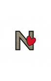 Sticker Initial Ecopelle CUORE - Initials_N