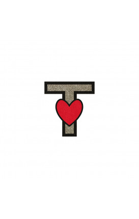 Sticker Initial Ecopelle CUORE - Initials_T