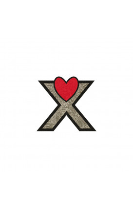 Sticker Initial Ecopelle CUORE - Initials_X