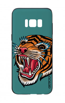 Samsung S8 Plus White Two-Component Cover - Tiger Tattoo on teal
