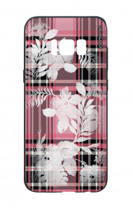 Cover Bicomponente Samsung S8 Plus - Fiori su Tartan rosa