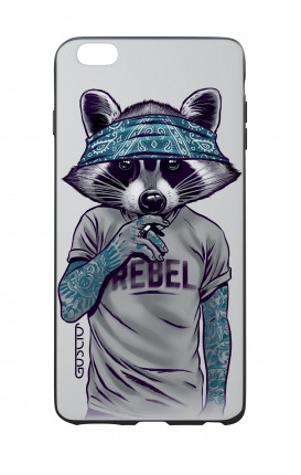 Apple iPhone 6 WHT Two-Component Cover - Raccoon with bandana