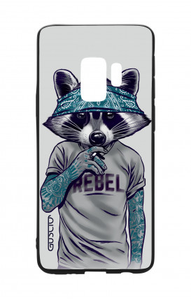 Samsung S9Plus WHT Two-Component Cover - Raccoon with bandana