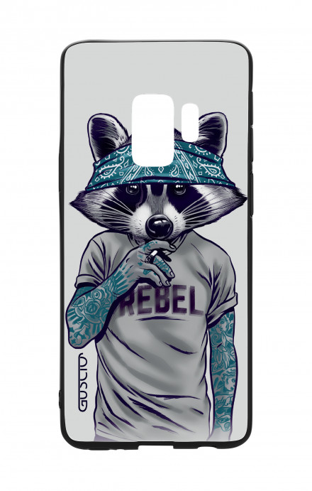 Samsung S9Plus WHT Two-Component Cover - Raccoon with bandana