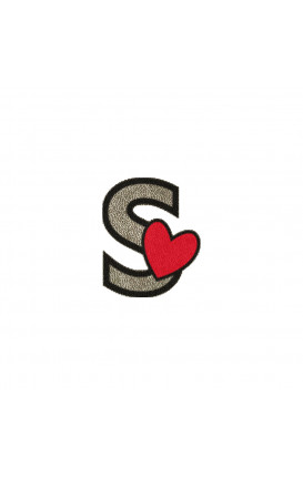 Sticker Initial PU leather HEART - Initials_S