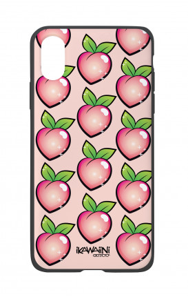 Apple iPhone X White Two-Component Cover - Peaches Pattern Kawaii