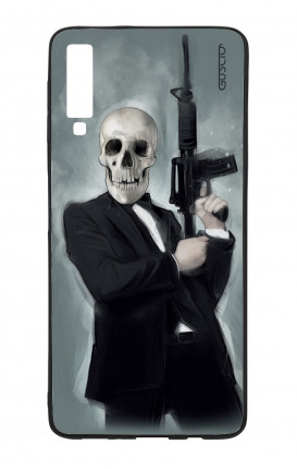 Samsung A70 Two-Component Case - Skull with Tommy-Gun 