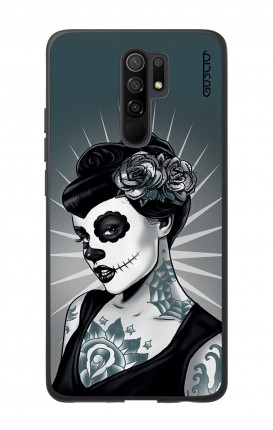 Cover Bicomponente Xiaomi Redmi 9 - Calavera bianco e nero