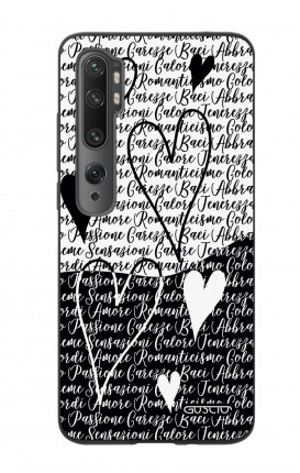 Xiaomi Redmi Note 10 Lite/Mi Note 10 Two-Component Cover - Black & White Writings