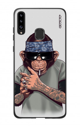 Cover Bicomponente Samsung A20s - Scimpanze con bandana