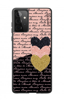 Samsung A72 Two-Component Cover - Hearts on words