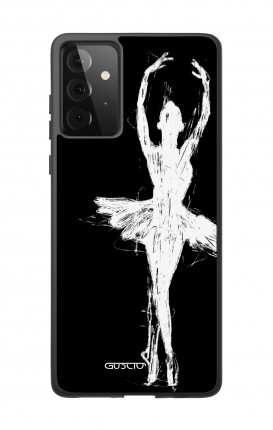 Cover Bicomponente Samsung A72 - Ballerina su nero