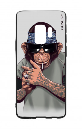 Samsung S9 WHT Two-Component Cover - Chimp with bandana