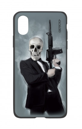 Apple iPhone XR Two-Component Cover - Skull with Tommy-Gun 