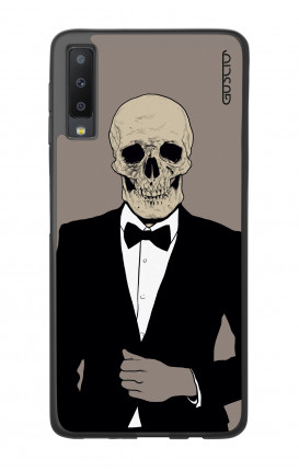 Samsung A7 2018 WHT Two-Component Cover - Tuxedo Skull