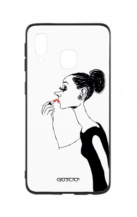 Samsung A40 WHT Two-Component Cover - Lady with Lipstick