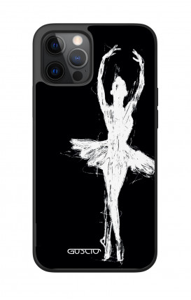 Cover Bicomponente Apple iPhone 12/12 PRO 6.1" - Ballerina su nero